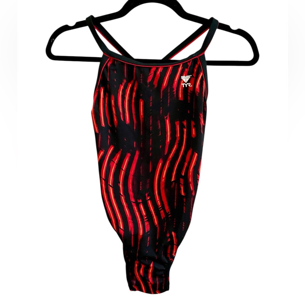 TYR Black & Red One Piece Swimsuit